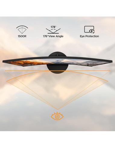 Monitor Curvo KOORUI 24" Full HD 1080P 100Hz Cuidado Ocular