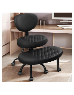 Silla de Oficina Ergonómica AtHope D18 Negra con Soporte Lumbar