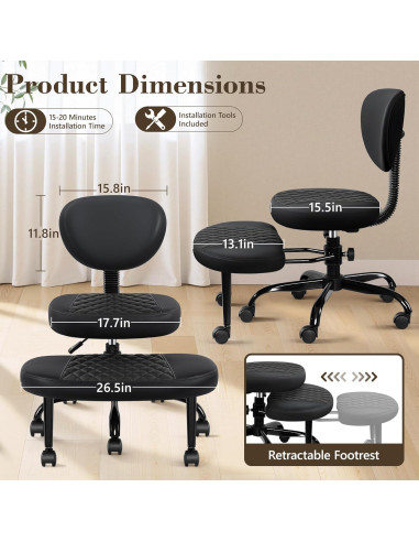 Silla de Oficina Ergonómica AtHope D18 Negra con Soporte Lumbar