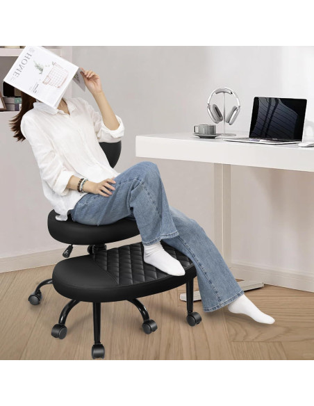 Silla de Oficina Ergonómica AtHope D18 Negra con Soporte Lumbar