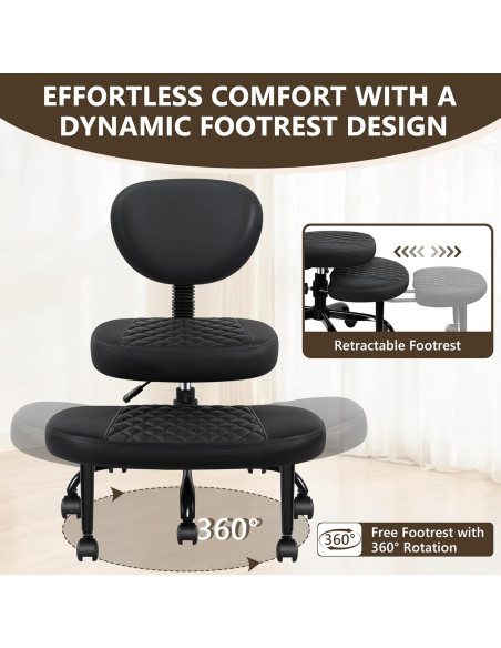 Silla de Oficina Ergonómica AtHope D18 Negra con Soporte Lumbar