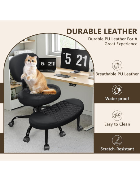 Silla de Oficina Ergonómica AtHope D18 Negra con Soporte Lumbar