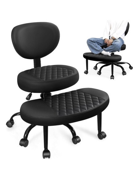 Silla de Oficina Ergonómica AtHope D18 Negra con Soporte Lumbar
