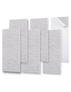 Paquete de 6 Paneles Acústicos ENSEPST 40x80 cm Gris Plateado