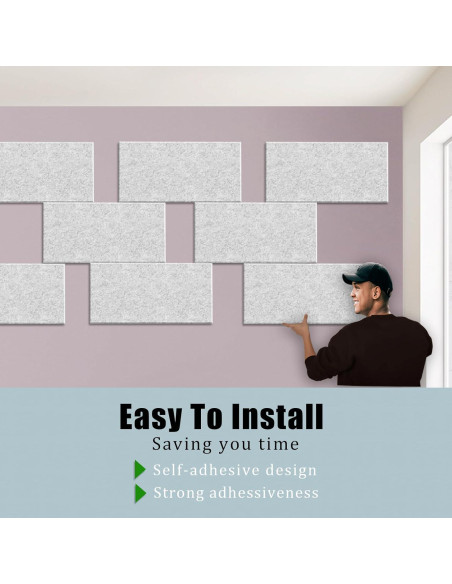 Paquete de 6 Paneles Acústicos ENSEPST 40x80 cm Gris Plateado