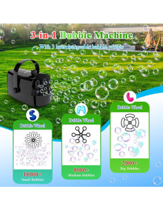 Máquina de Burbujas 3 en 1 Wisdomlit con 3 Varitas 8000+ Burbujas 2