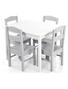 Conjunto de Mesa y Sillas para Niños Costzon, 5 Piezas Madera