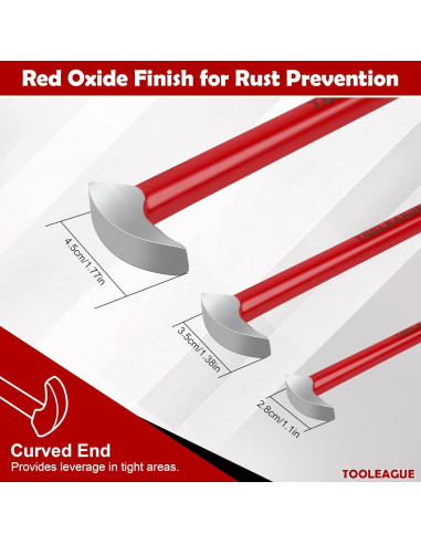Juego de 3 Palancas de Cabeza Rodante TOOLEAGUE 15.24cm 30.48cm 40.64cm