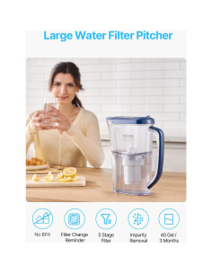 Jarra de Filtro de Agua VEVOR 9 Tazas 5 Etapas Sin BPA 2