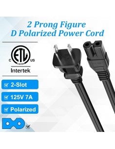 Cable de Alimentación AC Polarizado Kxable 2x2 pies 18AWG 2