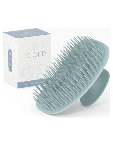 Cepillo de Champú Ergonomico Ecoed Azul para Masaje y Exfoliación