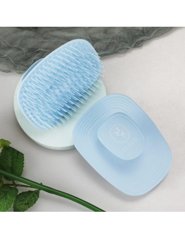 Cepillo de Champú Ergonomico Ecoed Azul para Masaje y Exfoliación