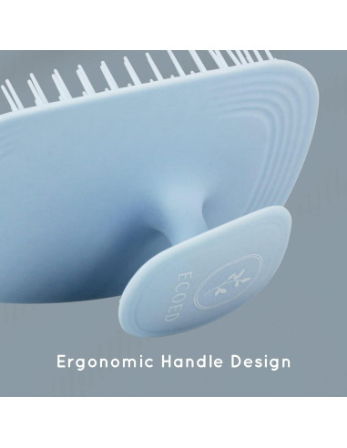 Cepillo de Champú Ergonomico Ecoed Azul para Masaje y Exfoliación