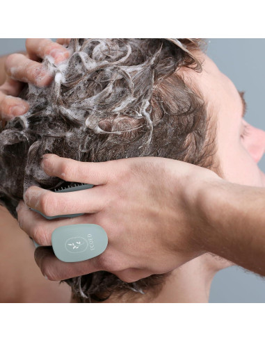 Cepillo de Champú Ergonomico Ecoed Azul para Masaje y Exfoliación
