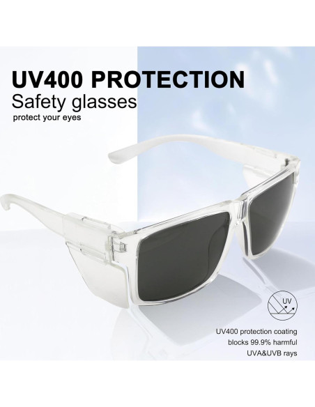 Gafas de Seguridad JING LEI UV400 con Escudos Laterales Removibles
