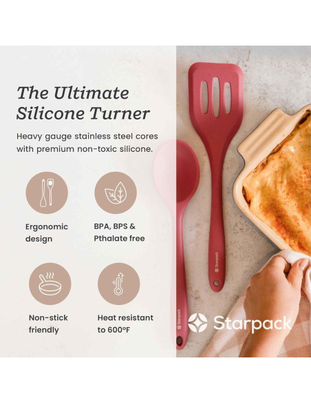 Espátula de Silicona StarPack Home XL Rosa Terroso 34.3 cm