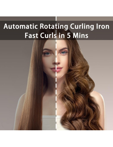 Plancha de Rizar Automática ZEOEZHBI 1" Oro con 4 Temperaturas