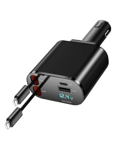 Cargador de coche retráctil 4 en 1 Shiyue 60W USB para iPhone