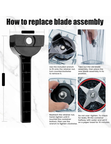 Jarra de Licuadora Revorit 64oz con Cuchillas Duales y Llave