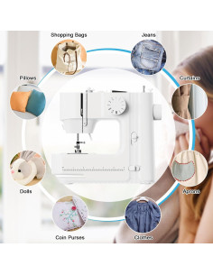 Máquina de Coser Mini TE56965 Blanca con Luz LED y 12 Puntadas 2