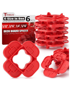 6 Espaciadores de Deck TOHLIX 4-en-1 Rojo y Azul 4 Tamaños
