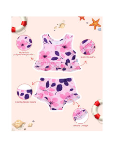 ALVABABY Traje de Baño para Niña 6 Meses, Bikinis UPF 50+ 2