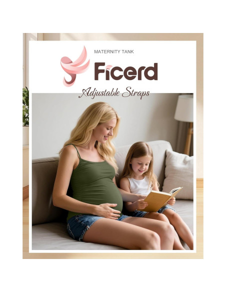 Ficerd 3 Camisetas de Maternidad Algodón Ajustables para Mujeres