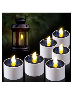 Velas Solares LED PChero Impermeables para Exterior - Paquete de 6