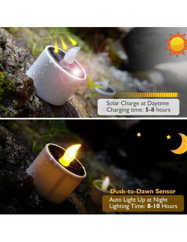 Velas Solares LED PChero Impermeables para Exterior - Paquete de 6