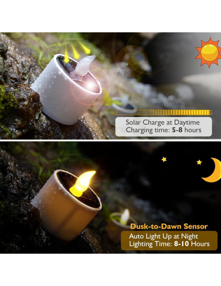 Velas Solares LED PChero Impermeables para Exterior - Paquete de 6 Velas Solares LED PChero Impermeables para Exterior - Paquete de 6