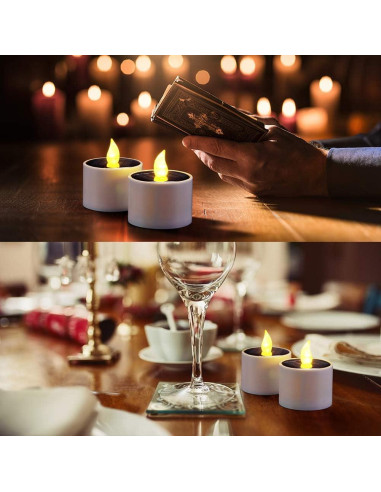 Velas Solares LED PChero Impermeables para Exterior - Paquete de 6