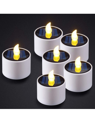 Velas Solares LED PChero Impermeables para Exterior - Paquete de 6