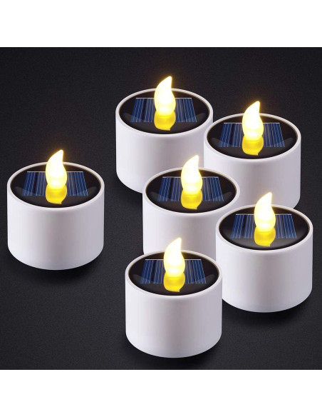 Velas Solares LED PChero Impermeables para Exterior - Paquete de 6 Velas Solares LED PChero Impermeables para Exterior - Paquete de 6