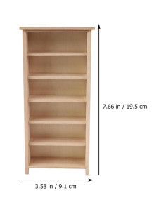 Estantería Miniatura de Madera Homoyoyo 19.5x9.1x3.7cm Decoración 2