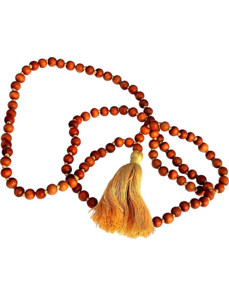 Mala de Oración Japa 108 Cuentas Sándalo Tibetano 5-6 mm