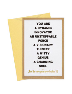 Tarjeta de Afirmaciones FLYAB 5.5x8" con Sobre Dorado