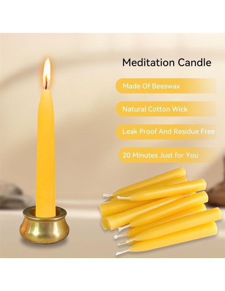 Juego de 30 Mini Velas de Cera de Abeja Gedengni para Meditación
