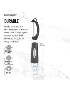 Pelador Euro Farberware Negro 20 cm, Acero Inoxidable 2