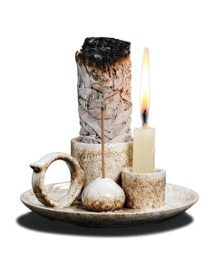 Soporte de Incienso Cerámico 4 en 1 YIENENG Azul