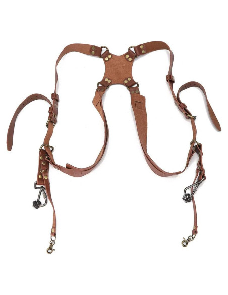 Arnés de Doble Cámara Leopacat Correa Ajustable para DSLR