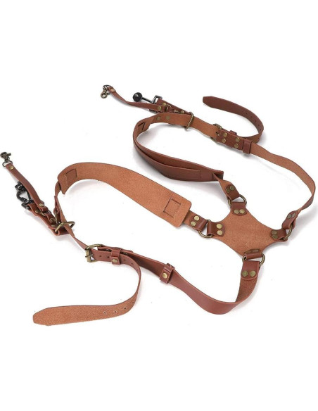 Arnés de Doble Cámara Leopacat Correa Ajustable para DSLR