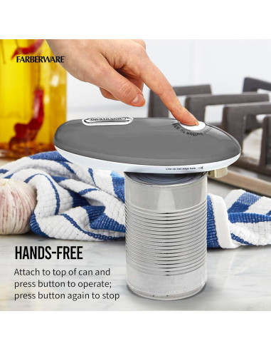 Abrelatas Automático Farberware Gris 23x6.5cm Sin Bordes Afilados