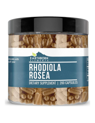 Extracto de raíz de Rhodiola Rosea Earthborn Elements 200 cápsulas