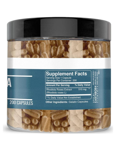 Extracto de raíz de Rhodiola Rosea Earthborn Elements 200 cápsulas