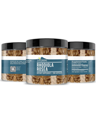 Extracto de raíz de Rhodiola Rosea Earthborn Elements 200 cápsulas