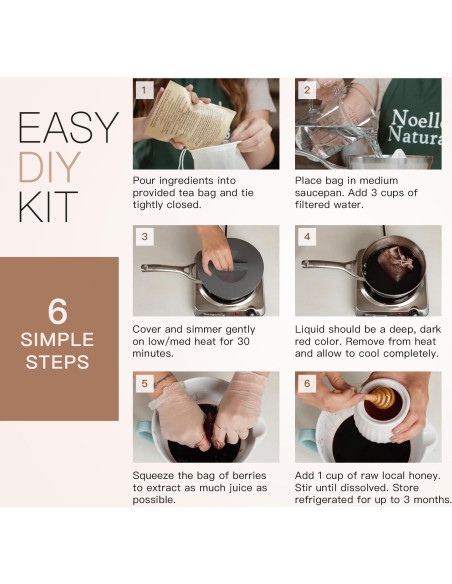 Kit de Jarabe de Sáuco Orgánico Noelle's Naturals 710ml