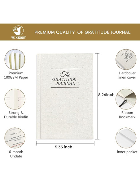 Diario de la Gratitud Winkooy Tapa Dura Beige 396g