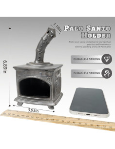 Soporte de Palo Santo de Cerámica MOUGIGI - Chimenea Gris Cobre 2