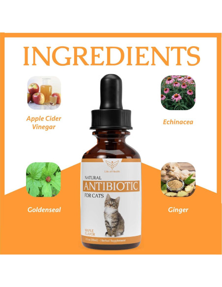 Antibióticos Naturales para Gatos Vida de Salud - 2 Unidades