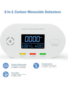 Detector de Monóxido de Carbono BTYEEUYI 3 en 1 Enchufable 2